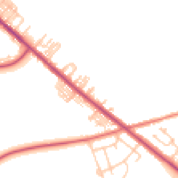 Daytime road noise heatmap for TS27 4AH