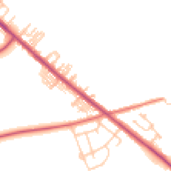 Daytime road noise heatmap for TS27 4AJ