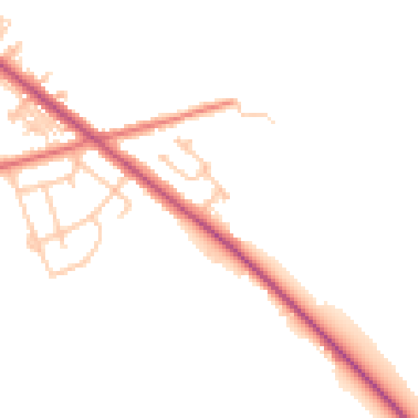 Daytime road noise heatmap for TS27 4BA