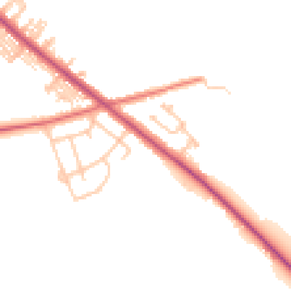Daytime road noise heatmap for TS27 4BB