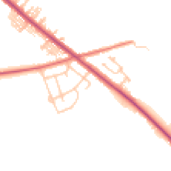 Daytime road noise heatmap for TS27 4BU
