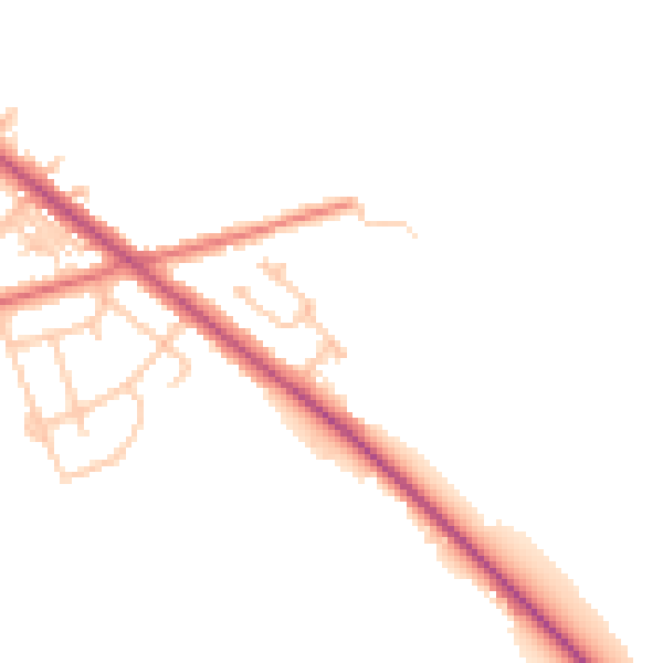 Daytime road noise heatmap for TS27 4DG
