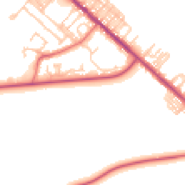 Daytime road noise heatmap for TS27 4DN