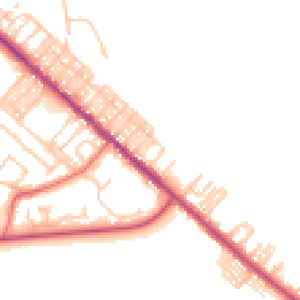 Daytime road noise heatmap for TS27 4EG