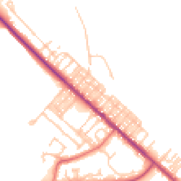 Daytime road noise heatmap for TS27 4EU