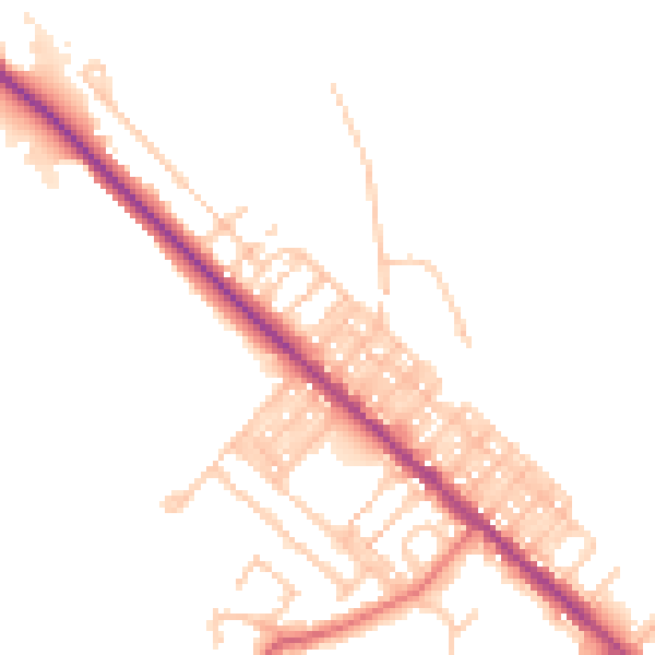 Daytime road noise heatmap for TS27 4EZ