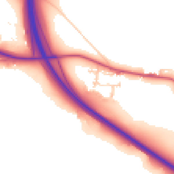 Daytime road noise heatmap for TS27 4FE