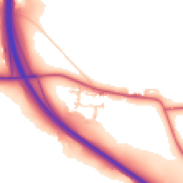 Daytime road noise heatmap for TS27 4FF