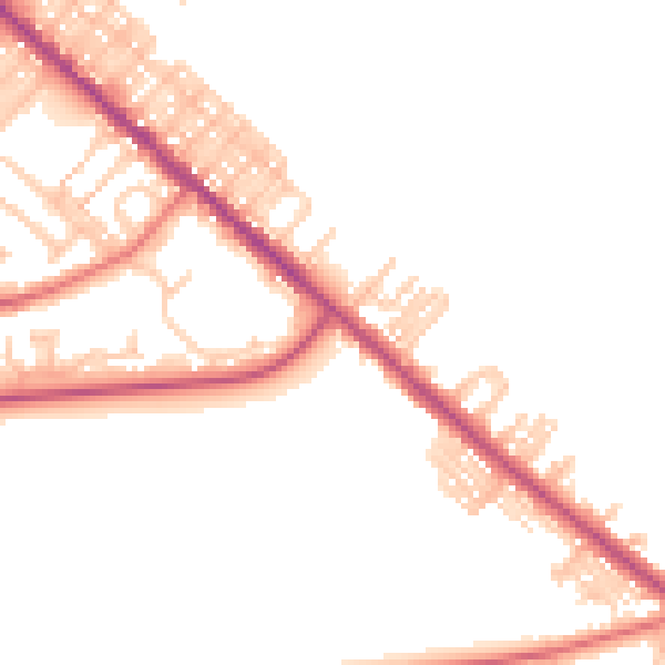 Daytime road noise heatmap for TS27 4FG