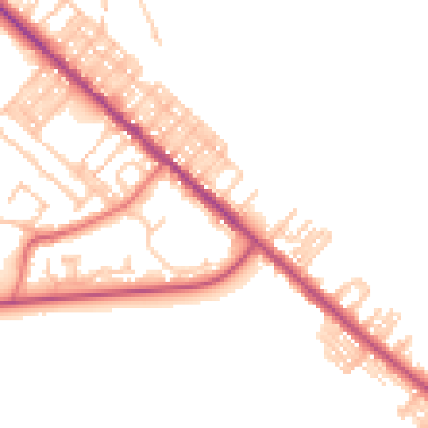Daytime road noise heatmap for TS27 4HQ