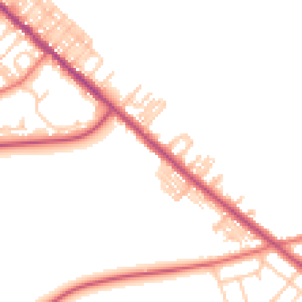Daytime road noise heatmap for TS27 4HU