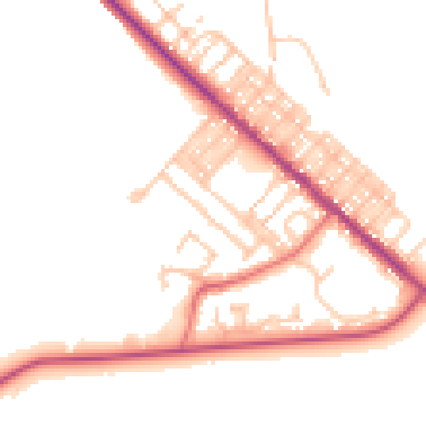 Daytime road noise heatmap for TS27 4LS