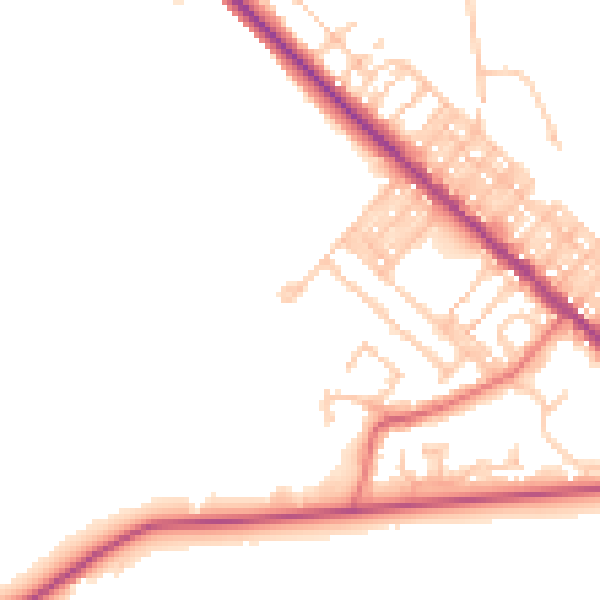 Daytime road noise heatmap for TS27 4LU