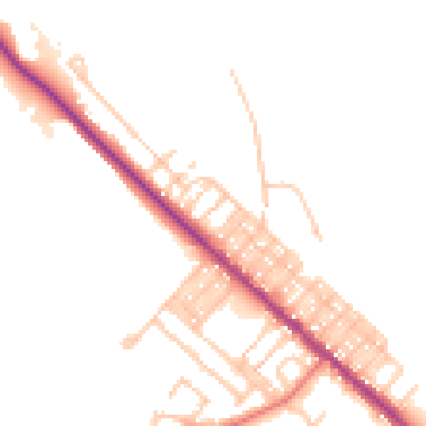 Daytime road noise heatmap for TS27 4NE