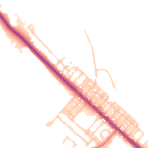 Daytime road noise heatmap for TS27 4NG
