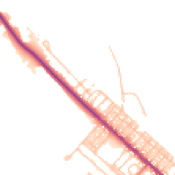 Daytime road noise heatmap for TS27 4NH