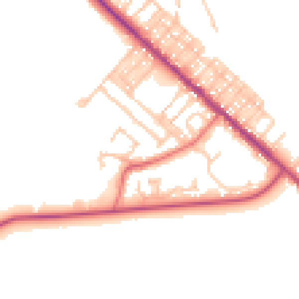 Daytime road noise heatmap for TS27 4NY