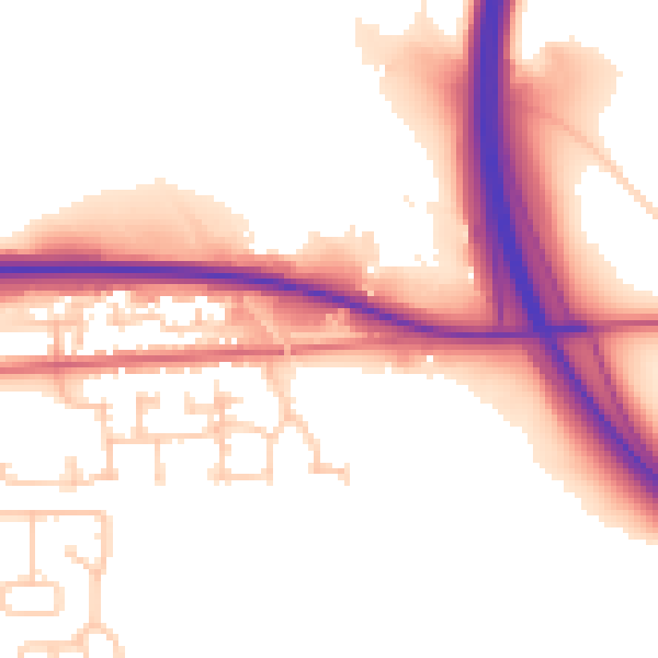 Daytime road noise heatmap for TS27 4TB