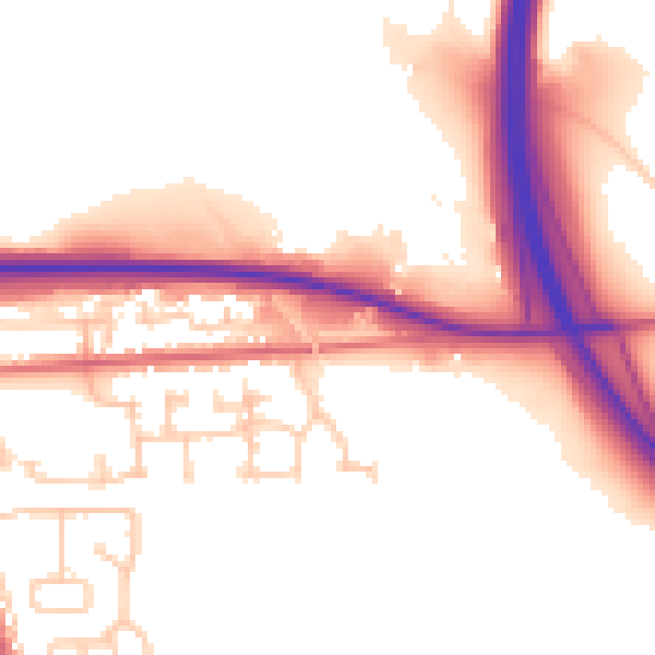 Daytime road noise heatmap for TS27 4TD