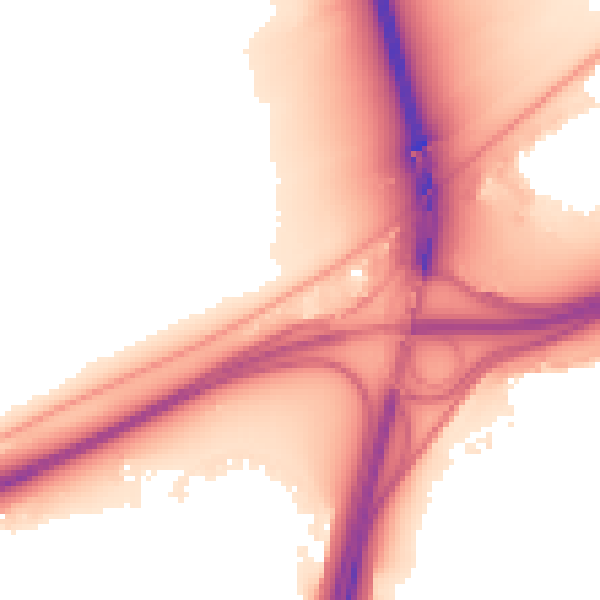 Night-time road noise heatmap for TS5 4AD