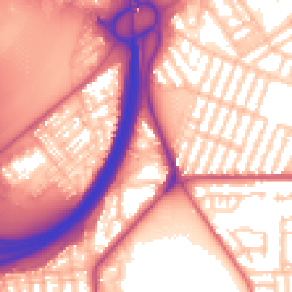 Daytime road noise heatmap for TS5 4DT