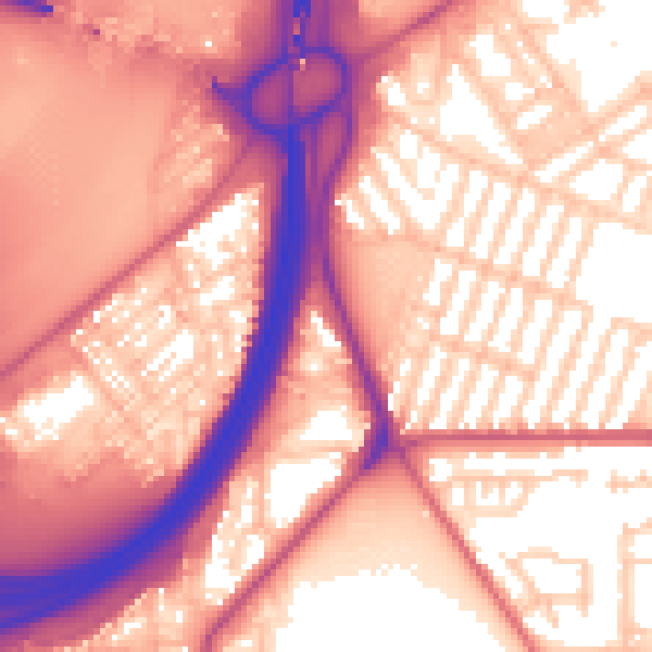 Daytime road noise heatmap for TS5 4DX