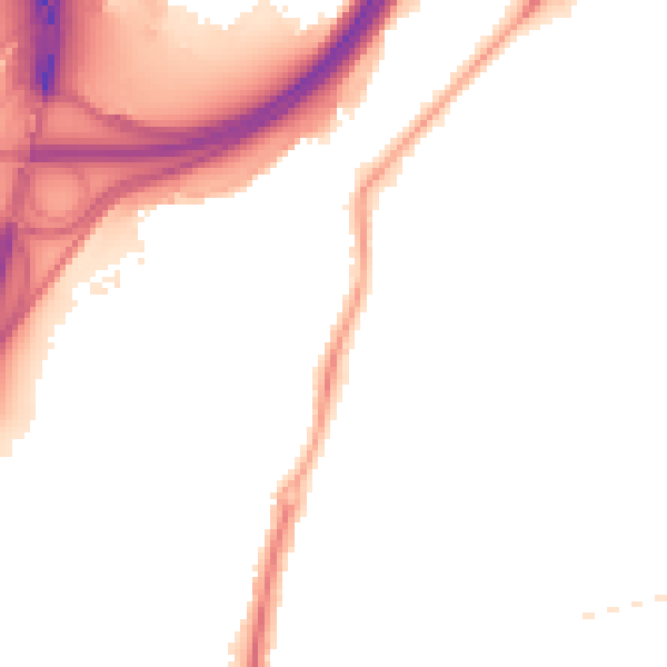 Night-time road noise heatmap for TS5 4ED