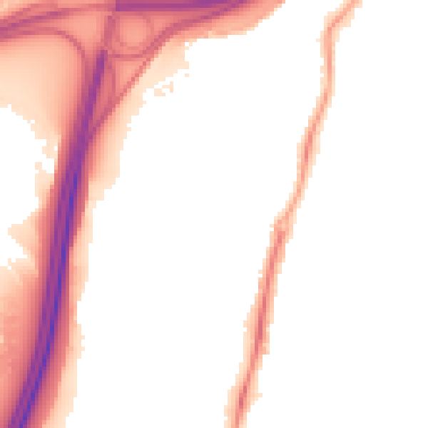 Night-time road noise heatmap for TS5 4GE