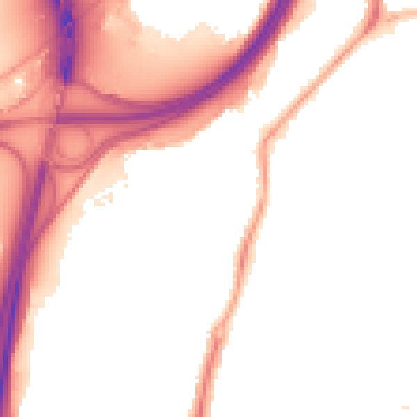 Night-time road noise heatmap for TS5 4ND