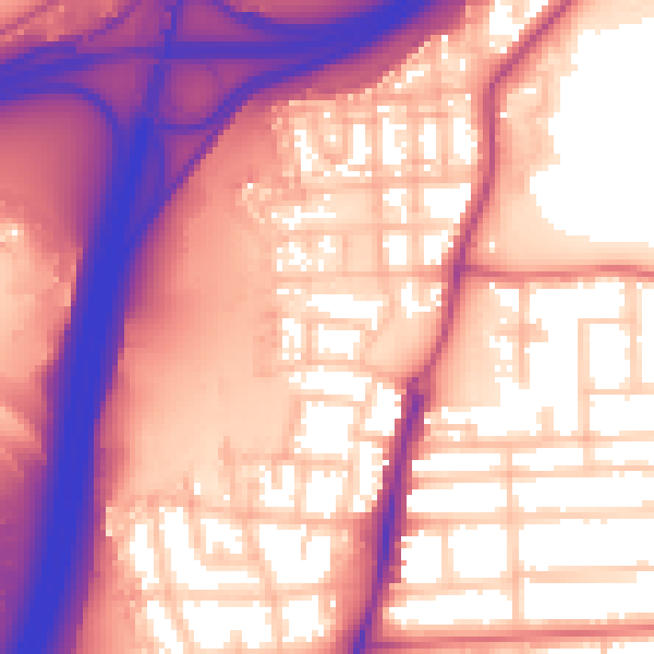 Daytime road noise heatmap for TS5 4NP