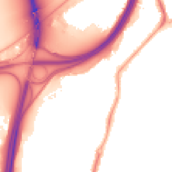 Night-time road noise heatmap for TS5 4NT
