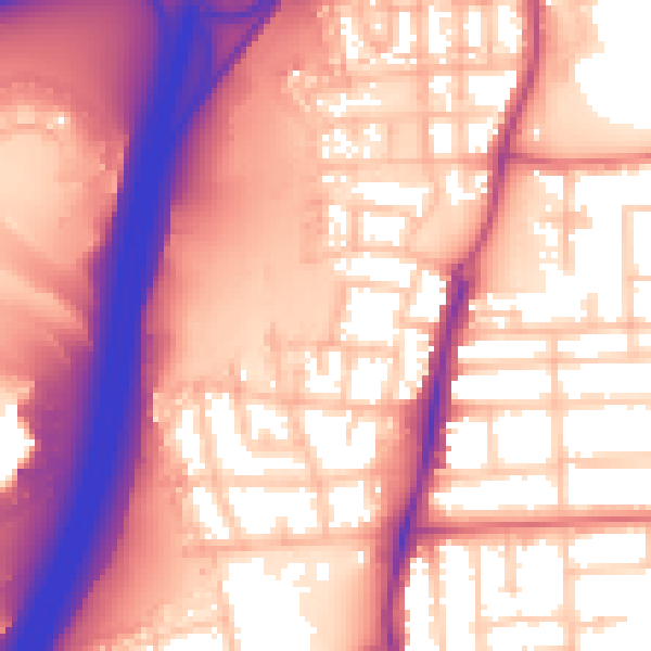 Daytime road noise heatmap for TS5 4NZ