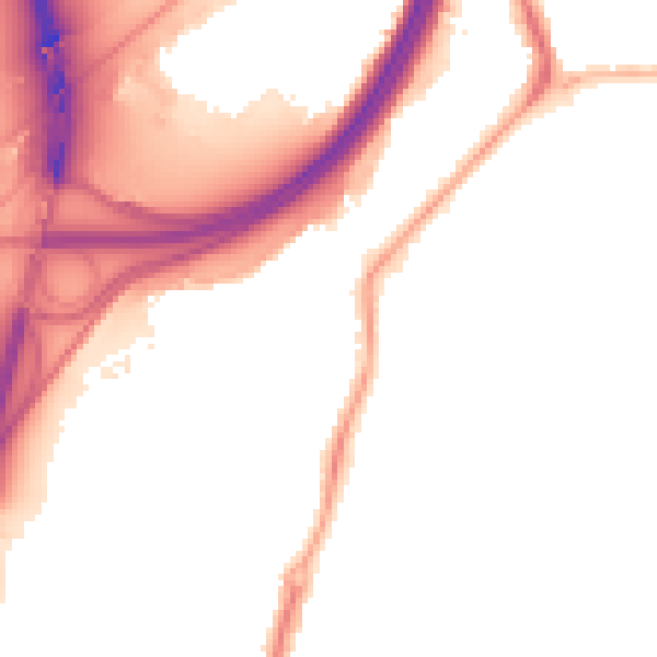 Night-time road noise heatmap for TS5 4PD