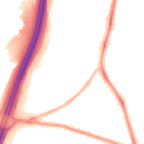 Night-time road noise heatmap for TS5 4QG