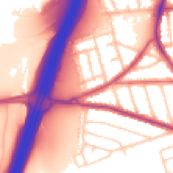 Daytime road noise heatmap for TS5 4QX