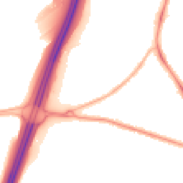 Night-time road noise heatmap for TS5 4RD
