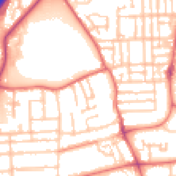 Daytime road noise heatmap for TS5 5AQ