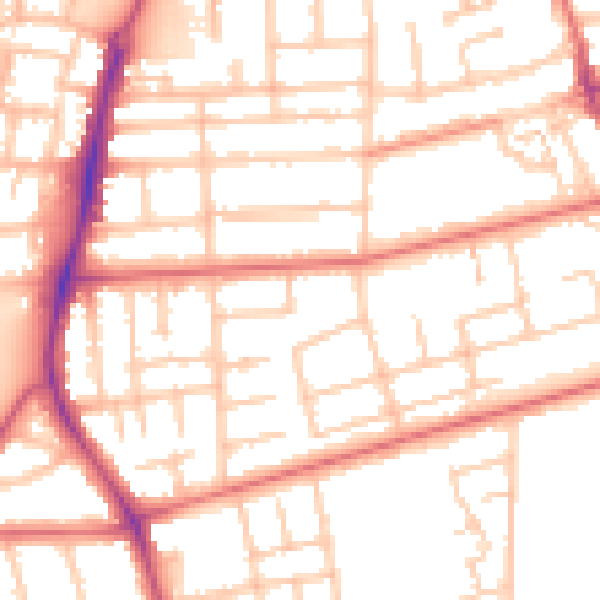 Daytime road noise heatmap for TS5 5HQ