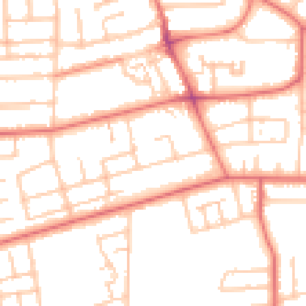 Daytime road noise heatmap for TS5 5NZ