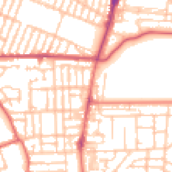 Daytime road noise heatmap for TS5 6AF