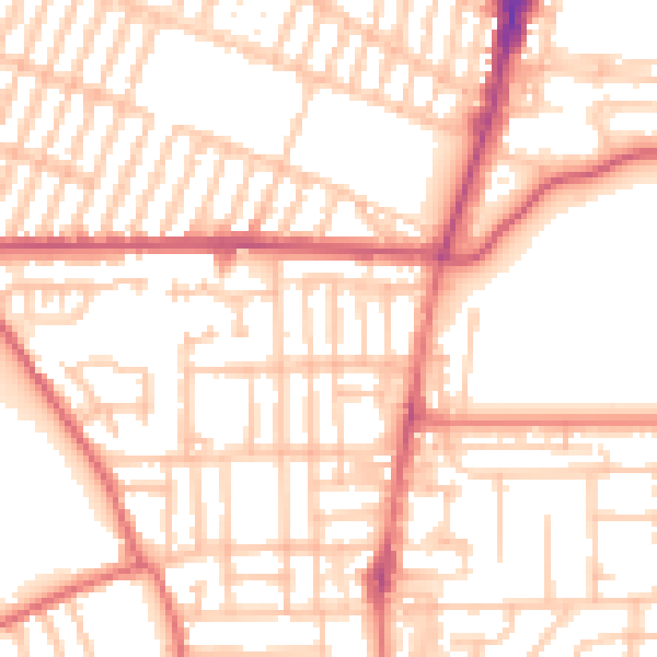 Daytime road noise heatmap for TS5 6BN