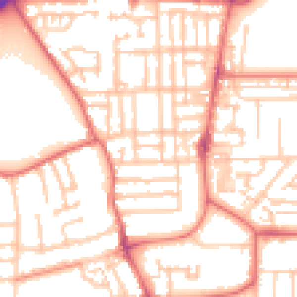 Daytime road noise heatmap for TS5 6ES