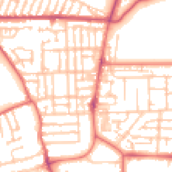 Daytime road noise heatmap for TS5 6JQ