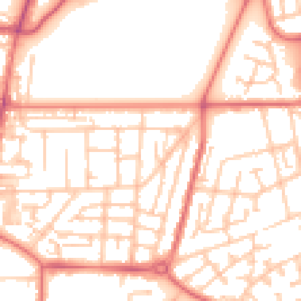 Daytime road noise heatmap for TS5 6LX