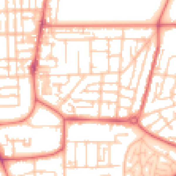 Daytime road noise heatmap for TS5 6PS