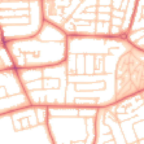 Daytime road noise heatmap for TS5 6RJ