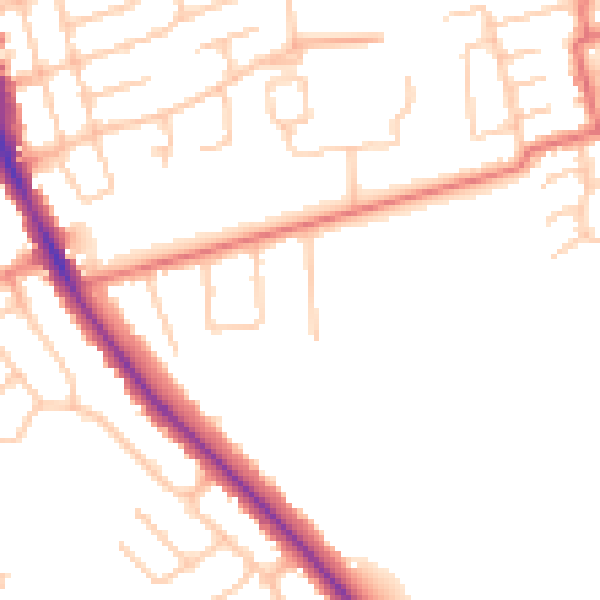 Daytime road noise heatmap for TS5 7EU