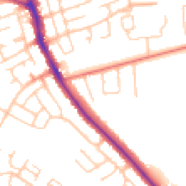 Daytime road noise heatmap for TS5 7EW
