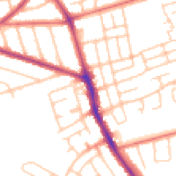 Daytime road noise heatmap for TS5 8AY