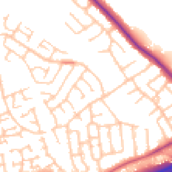 Daytime road noise heatmap for TS5 8JJ